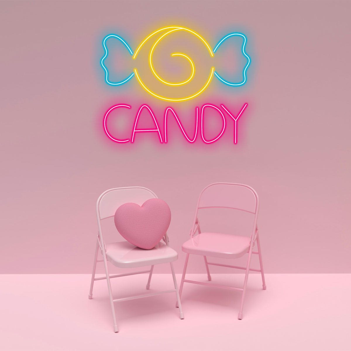 Candy Neon Sign for Wall Decor – LED Neon Light for Kids Room, Candy Shop, Party Backdrop – Cute Colorful Neon Wall Art for Girls Bedroom, Bakery, Sweet Bar