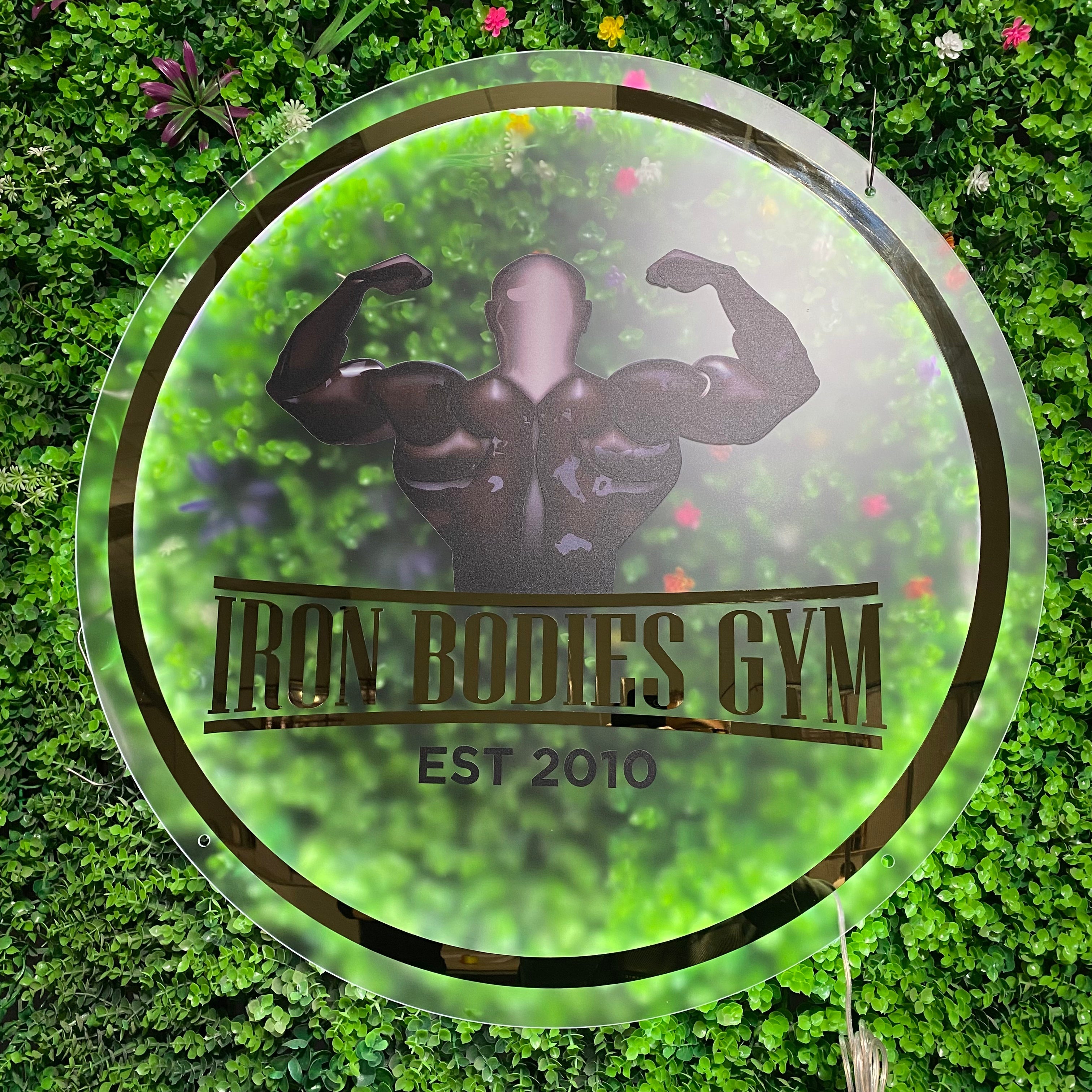Custom back lit acrylic signs Business Wall Sign with Logo for Gym, Bar, Salon, Ideal as an Illuminated Display Signage