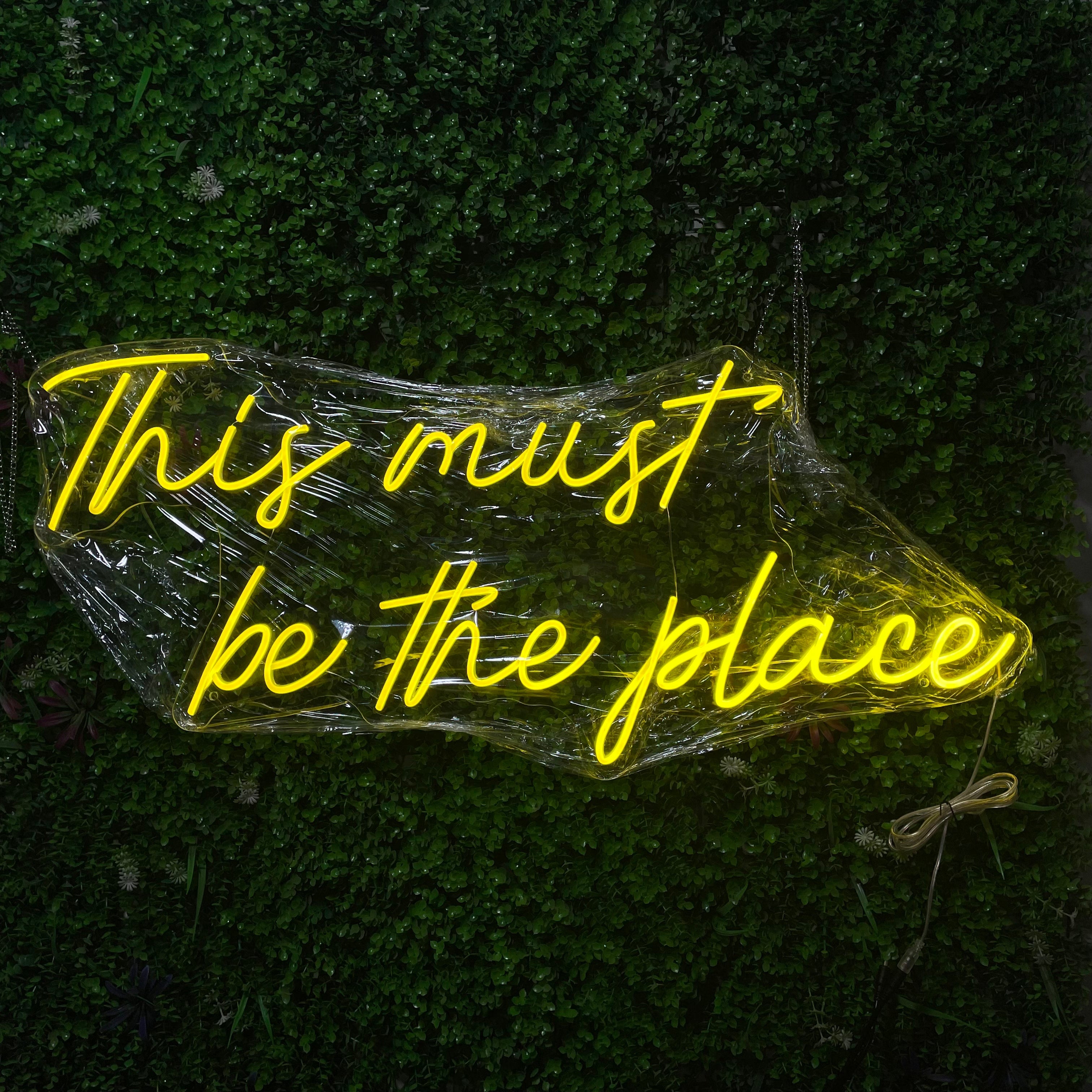 This Must Be The Place Neon Sign, Custom LED Neon Night Light, Wedding Sign, Birthday Decor, Girl Bedroom Wall Art Neon, Home Bar Decor, Office Wall Hanging, Christmas Gift