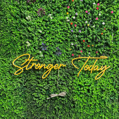 Stronger Today Neon Sign | Motivational Gym LED Light | Workout Neon Decor for Home Gym | Fitness Wall Art | Mother’s Day Gift for Gym Mom