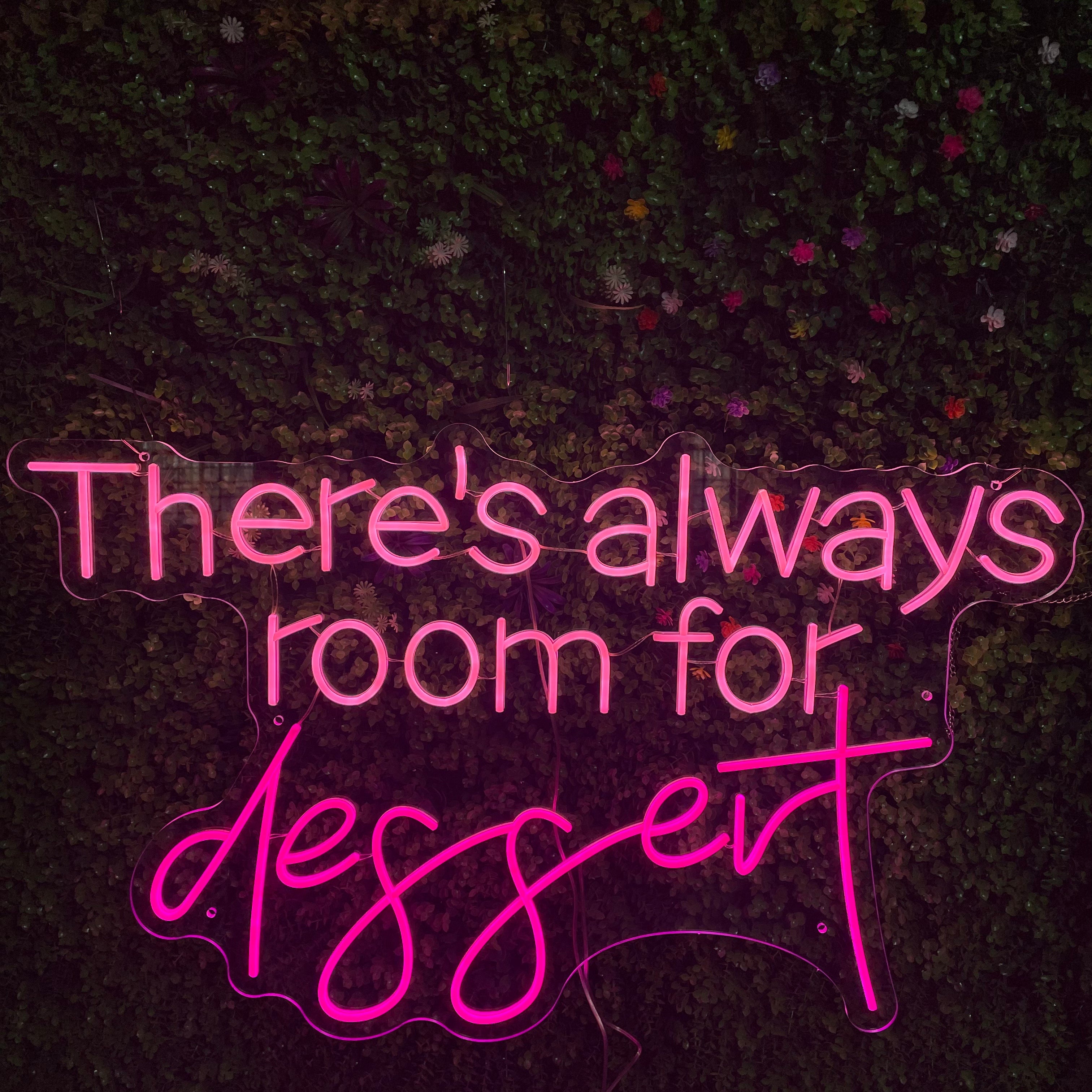 There's Always Room for Dessert Neon Sign Custom Neon Sign Bakery Sign Baking Bread Shop Decor Led Light Cafe Dessert Decor Welcome Sign Open Neon Sign