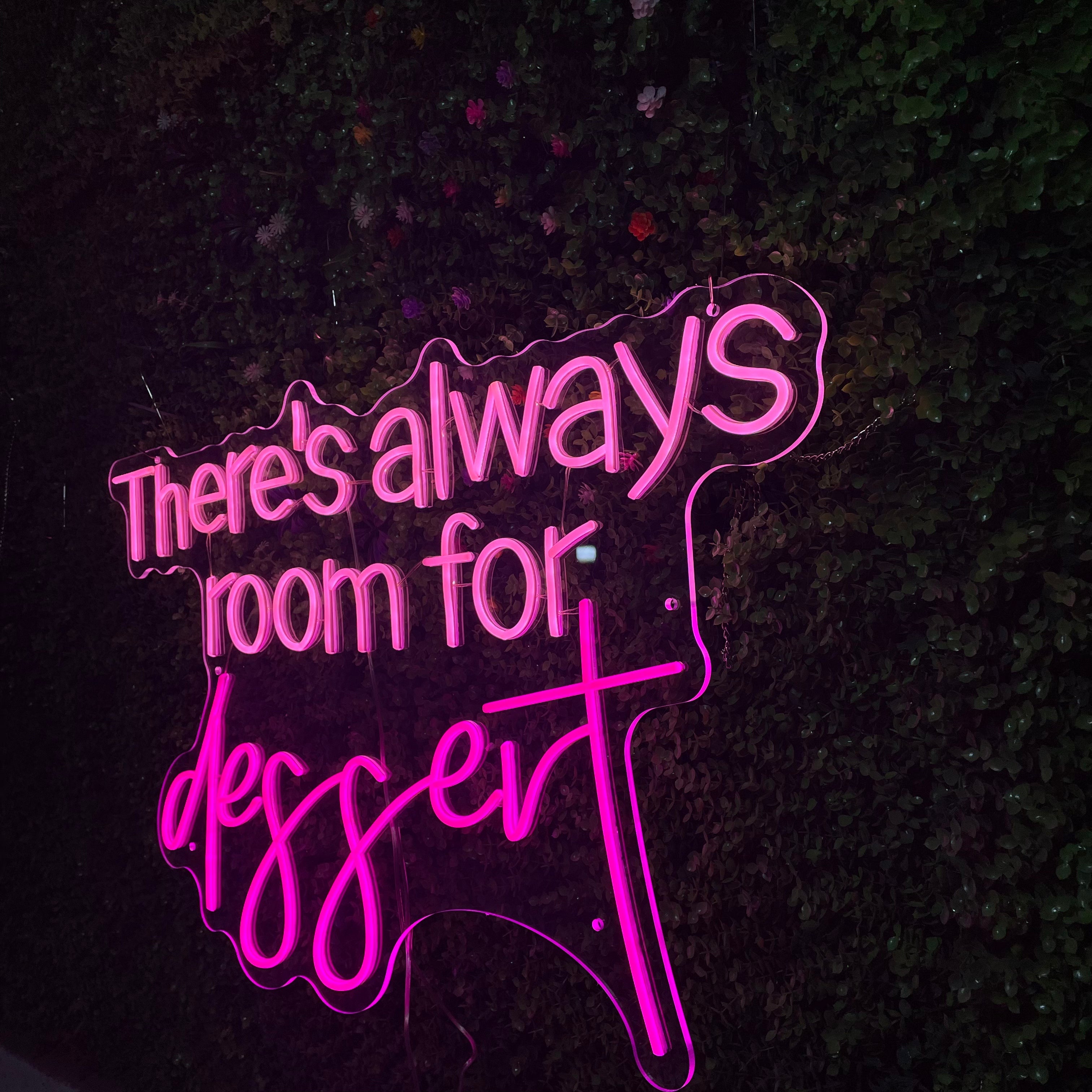 There's Always Room for Dessert Neon Sign Custom Neon Sign Bakery Sign Baking Bread Shop Decor Led Light Cafe Dessert Decor Welcome Sign Open Neon Sign