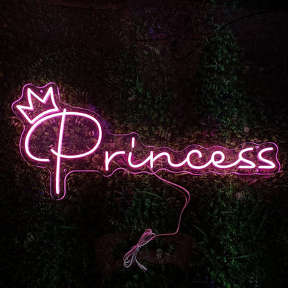 Princess Neon Sign – Custom LED Fairy Tale Wall Decor for Girls' Room, Birthday Party or Beauty Salon