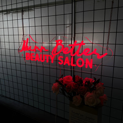 Beauty and Hair Salons LED Neon Light,Custom Red Neon Sign,Wall Decorations, Ideal for salon owners, interior designers