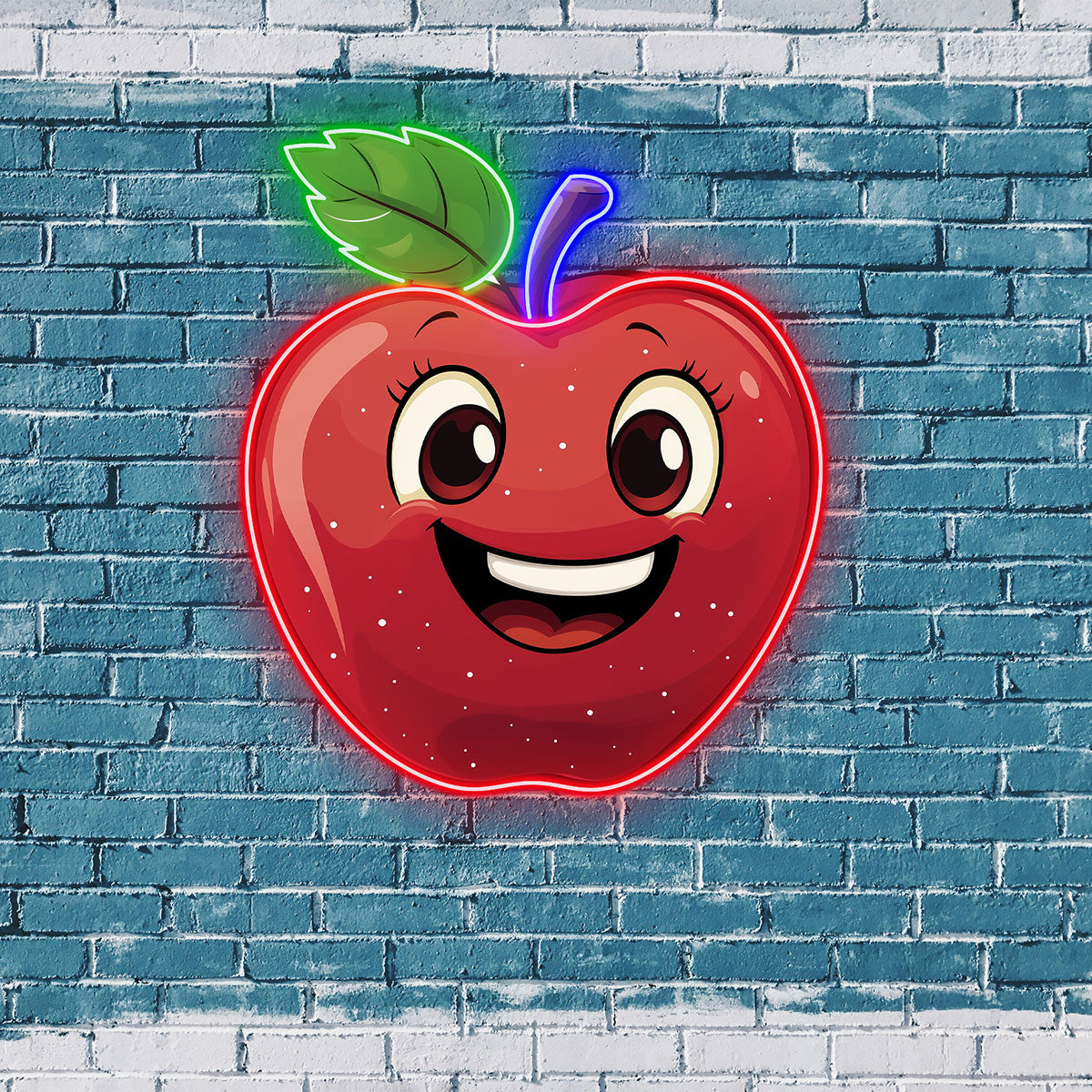 Cheerful Red Apple Neon Sign,Custom neon light,Neon wall decorations,Ideal for Kitchens, Cafes, or Children's Rooms.