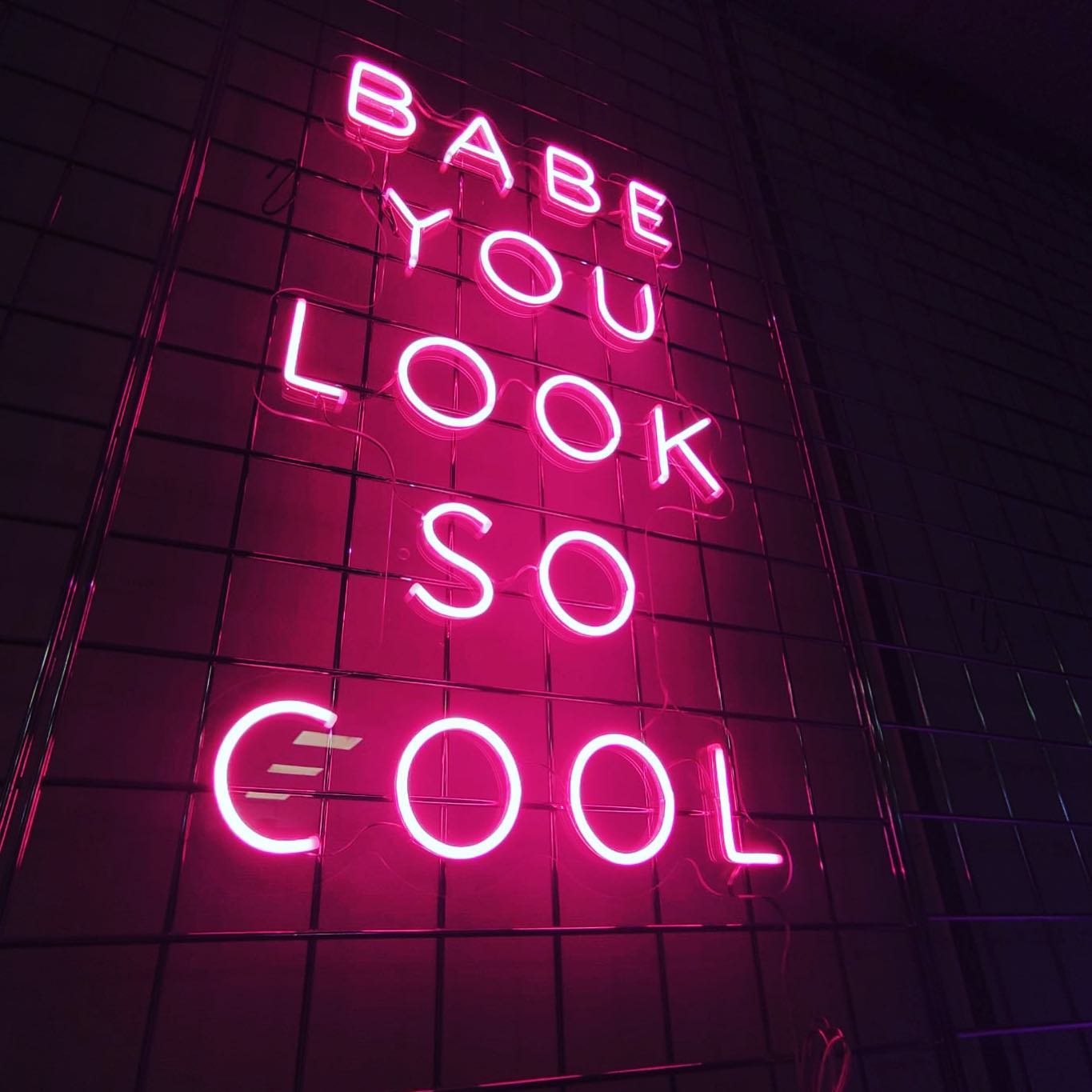 Babe You Look So Cool Neon Sign Baby You Look So Cool Neon Light Custom Neon Sign Gift for Her Bedroom Wall Decor