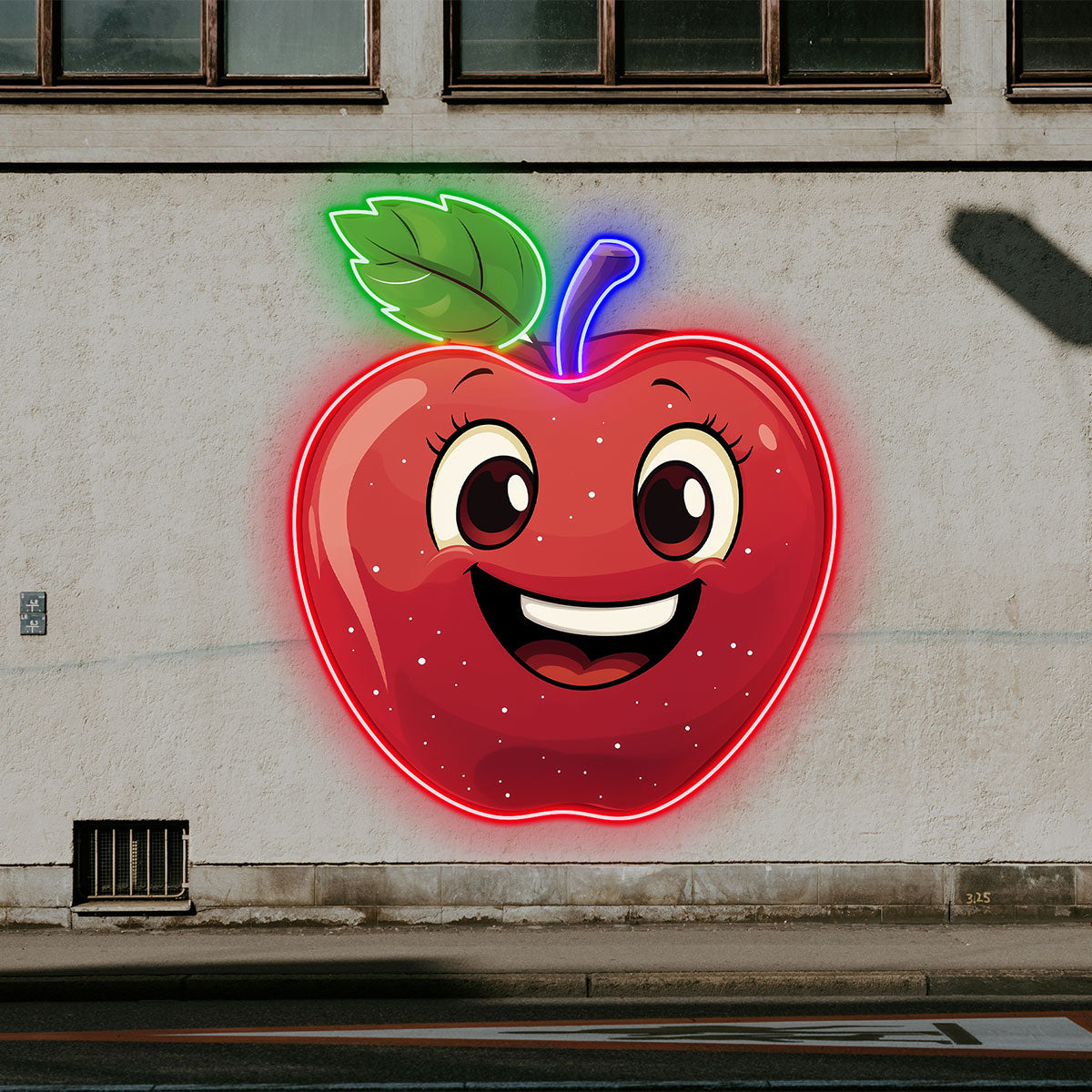Cheerful Red Apple Neon Sign,Custom neon light,Neon wall decorations,Ideal for Kitchens, Cafes, or Children's Rooms.