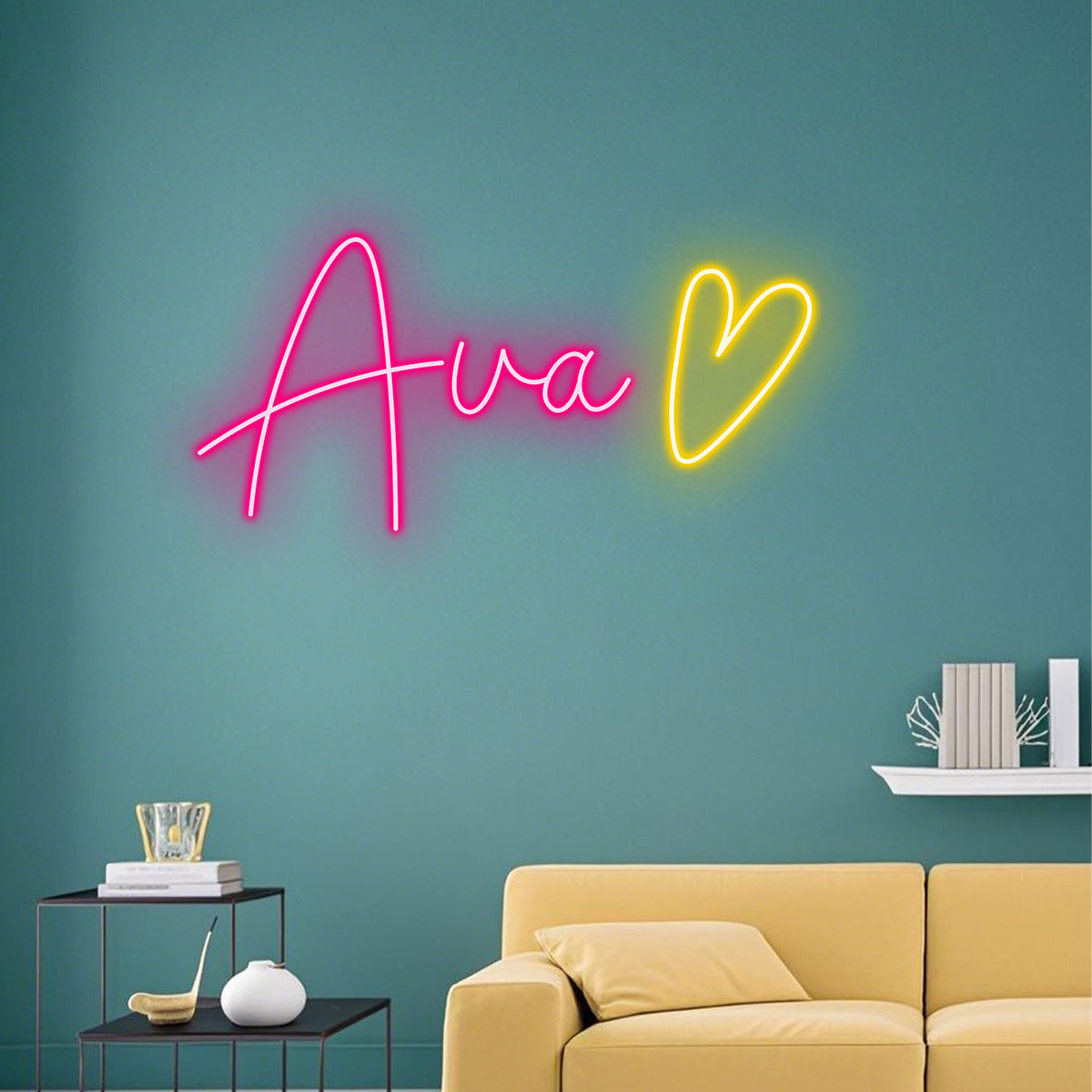 Personalized Name Neon Sign with Heart Shape,Ideal Home Decor and Gift,Neon Light for Party Decoration,Custom LED Wall Decor