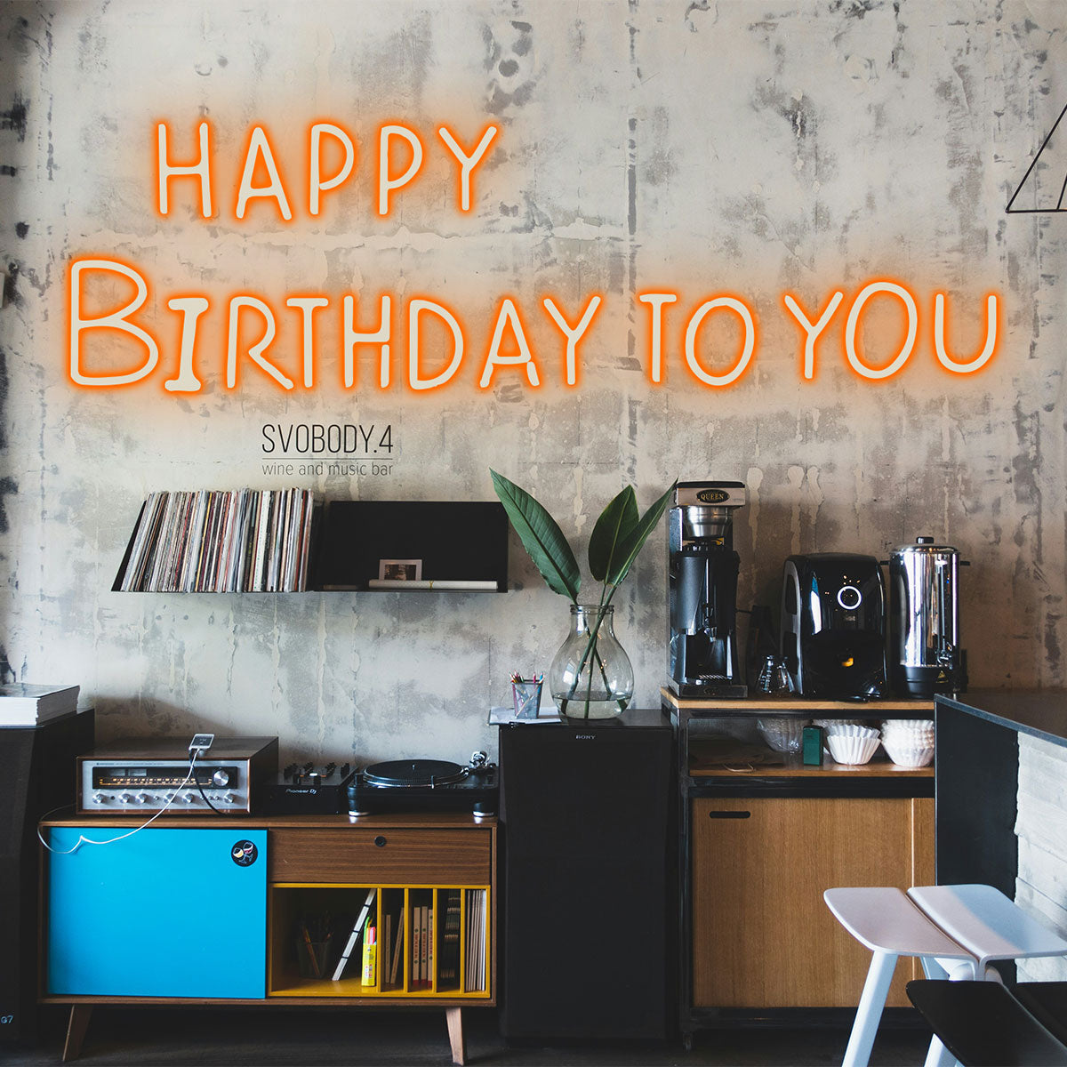 Vibrant Orange LED Neon "Happy Birthday To You" Sign - Customizable! Crafted from durable acrylic - backed neon tubing, this sign is perfect for sprucing up home birthday parties, cafes, or event venues, adding a warm and festive glow to any space.