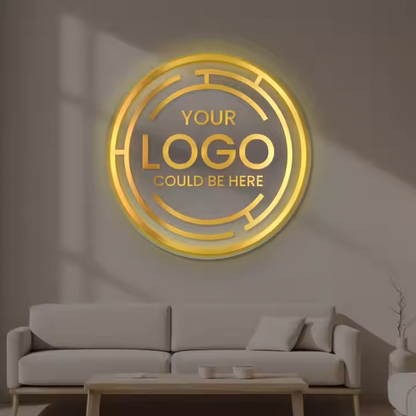 Custom Circle Acrylic Salon Sign Explosive Models Custom 3d Backlit Neon Round Sign Custom Round Shop Signage logo Sign