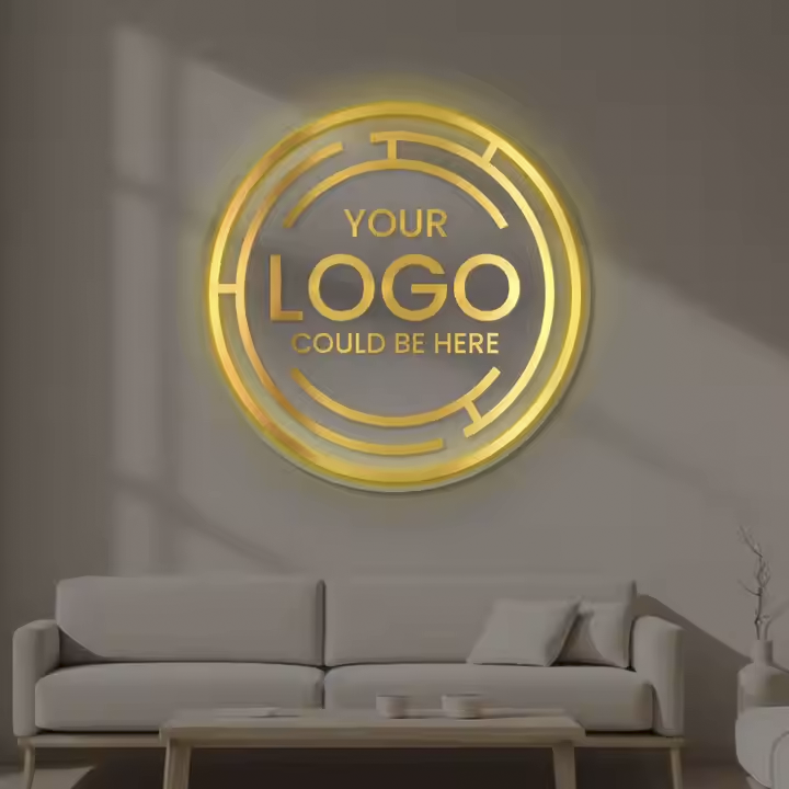 Custom Circle Acrylic Salon Sign Explosive Models Custom 3d Backlit Neon Round Sign Custom Round Shop Signage logo Sign