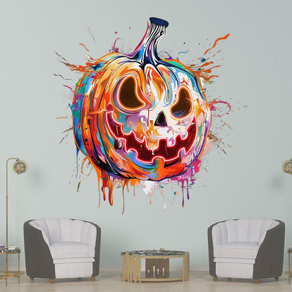 Colorful Pumpkin Face Neon LED Light – Fun Halloween Party Decor