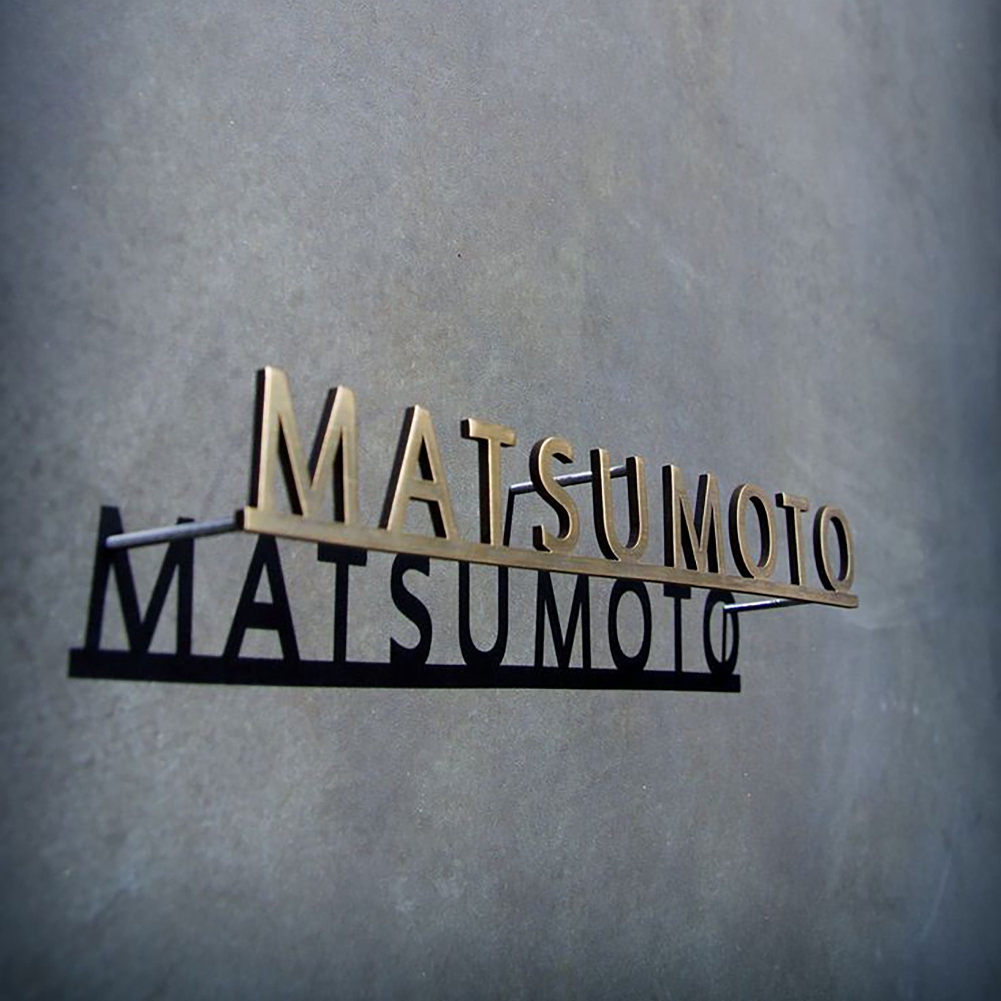 Gold finish durable stud mounted signs company name stainless steel solid cut letters sign