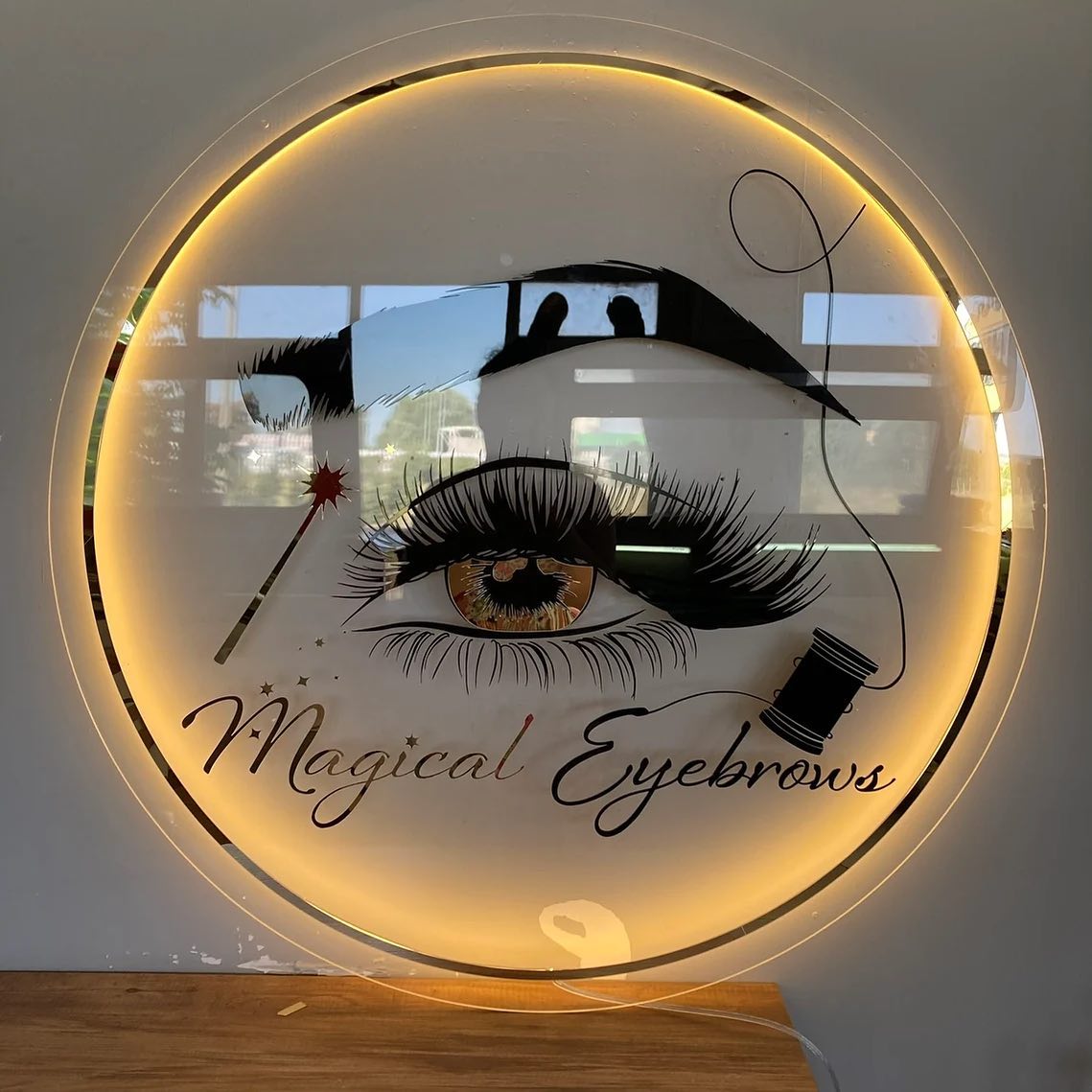 Custom LED Backlit Acrylic Sign - Business Logo Design for Salons, Shops & Business Branding