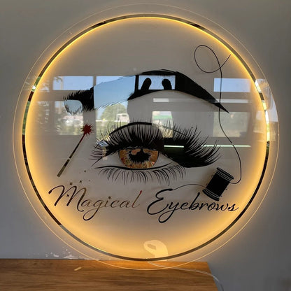 Custom LED Backlit Acrylic Sign - Business Logo Design for Salons, Shops & Business Branding