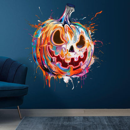 Colorful Pumpkin Face Neon LED Light – Fun Halloween Party Decor
