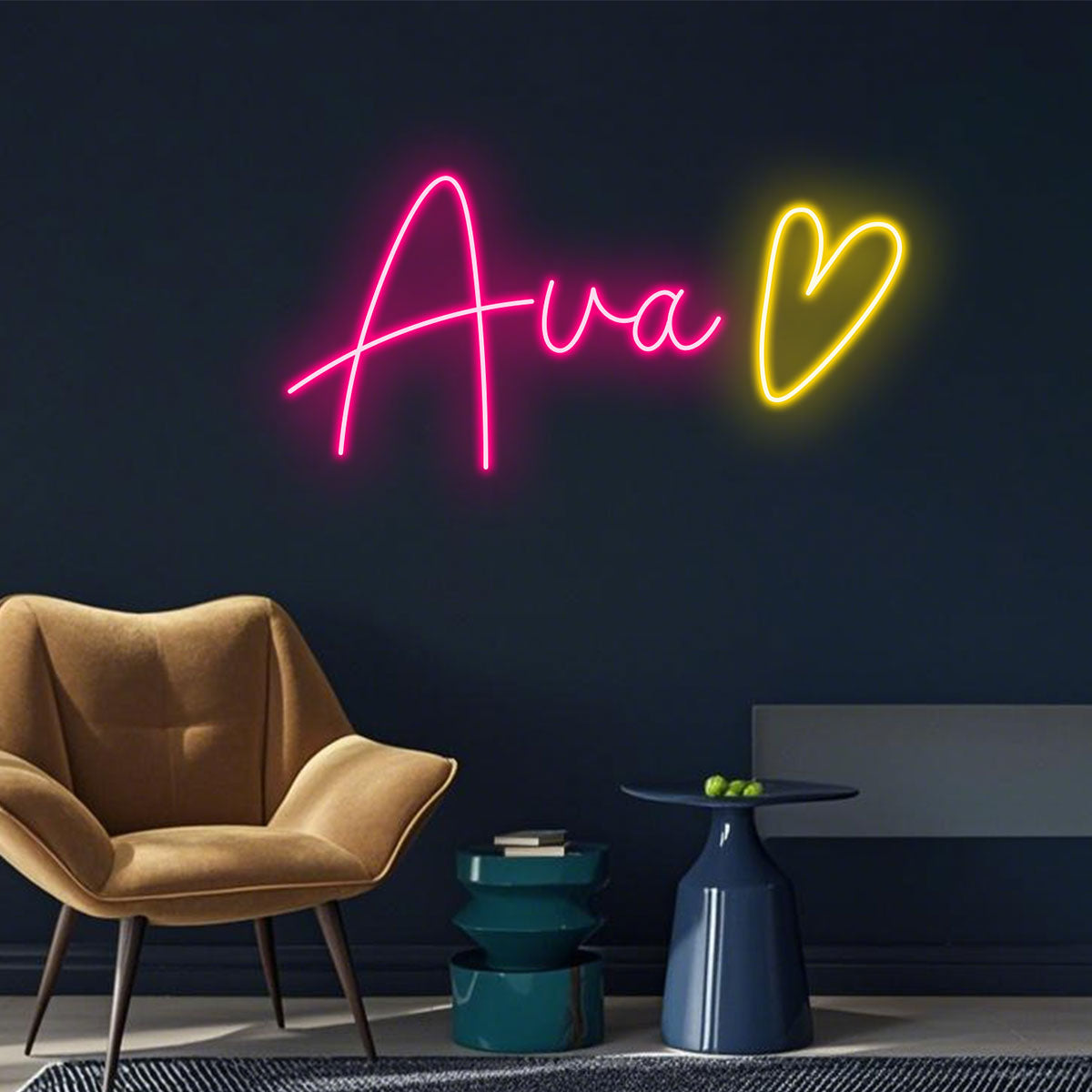 Personalized Name Neon Sign with Heart Shape,Ideal Home Decor and Gift,Neon Light for Party Decoration,Custom LED Wall Decor