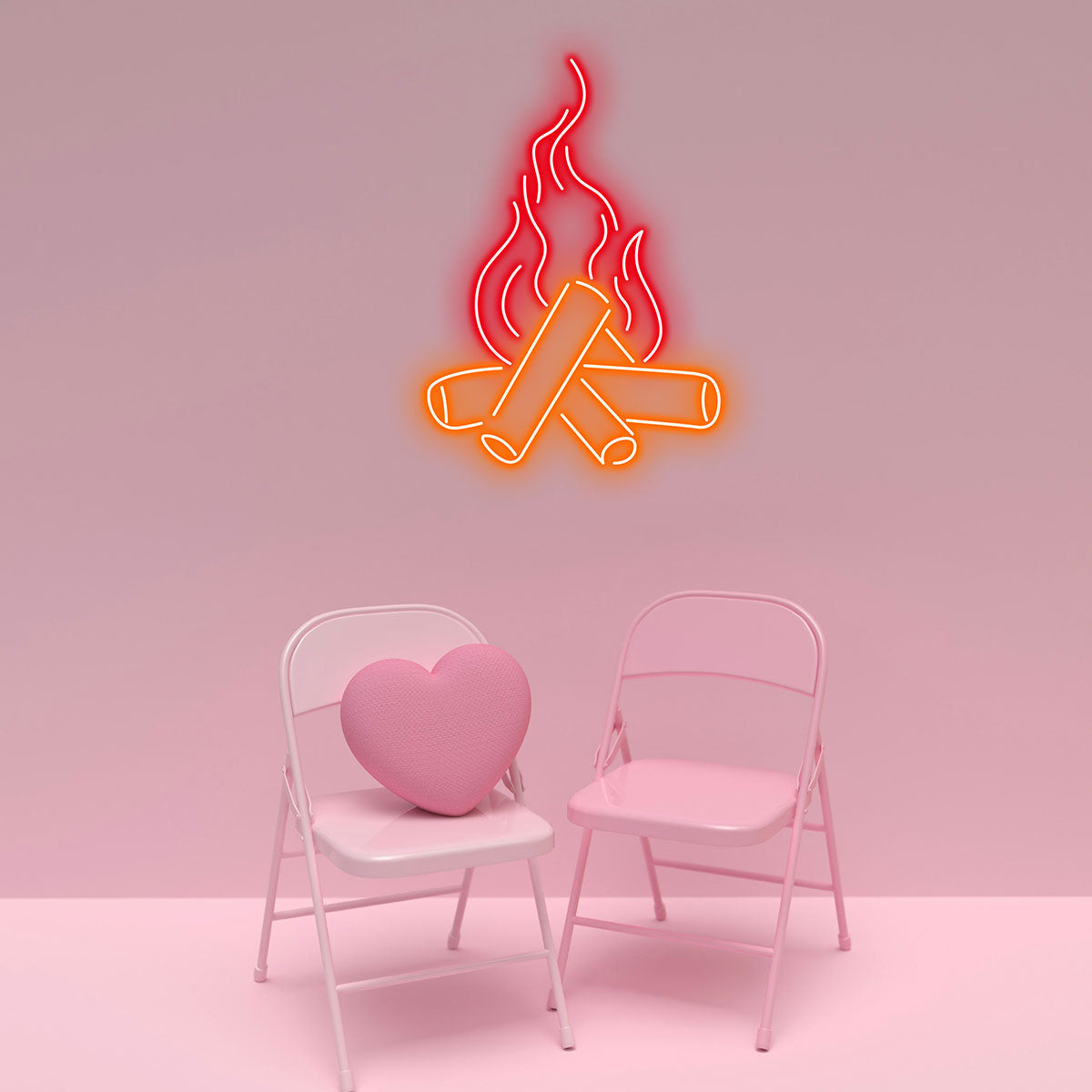 Warm Campfire Neon Sign, Perfect for Outdoor - themed Rooms, Cabins or Spaces Evoking a Cozy Atmosphere, Thoughtful Gift for Camping Enthusiasts and Nature Lovers