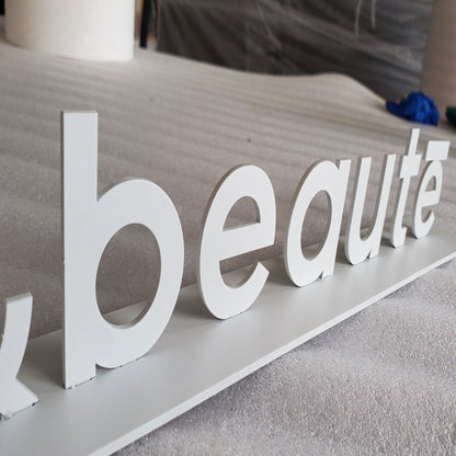 Desk Top Sign Free Standing Table Sign Metal Solid Cut Advertising Letter Signs for Indoor