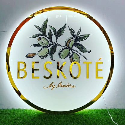 Acrylic Backlit Sign, Back Lit LED Acrylic Sign for Beauty Salon, Hair Studio, Nail Salon