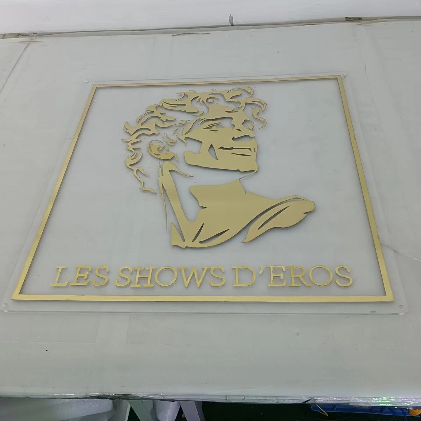 Luxury LED Backlit Acrylic Sign - Les Shows d'Éros Artistic Branding Signage for Salons, Bars & Studios