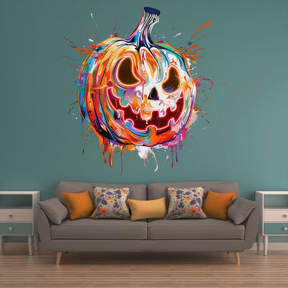 Colorful Pumpkin Face Neon LED Light – Fun Halloween Party Decor