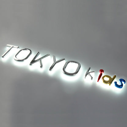 Illuminated alphabet outdoor shop front signs backlit letters vacuum coated led acrylic sign