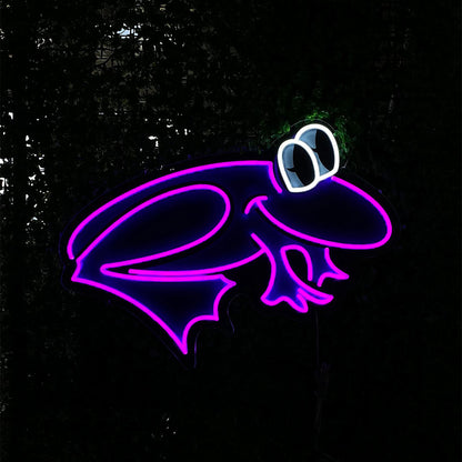 Adorable UV - printed Purple Frog LED Neon Light, Great for Home & Party Wall Decoration, Sweet Gift for Nature Enthusiasts