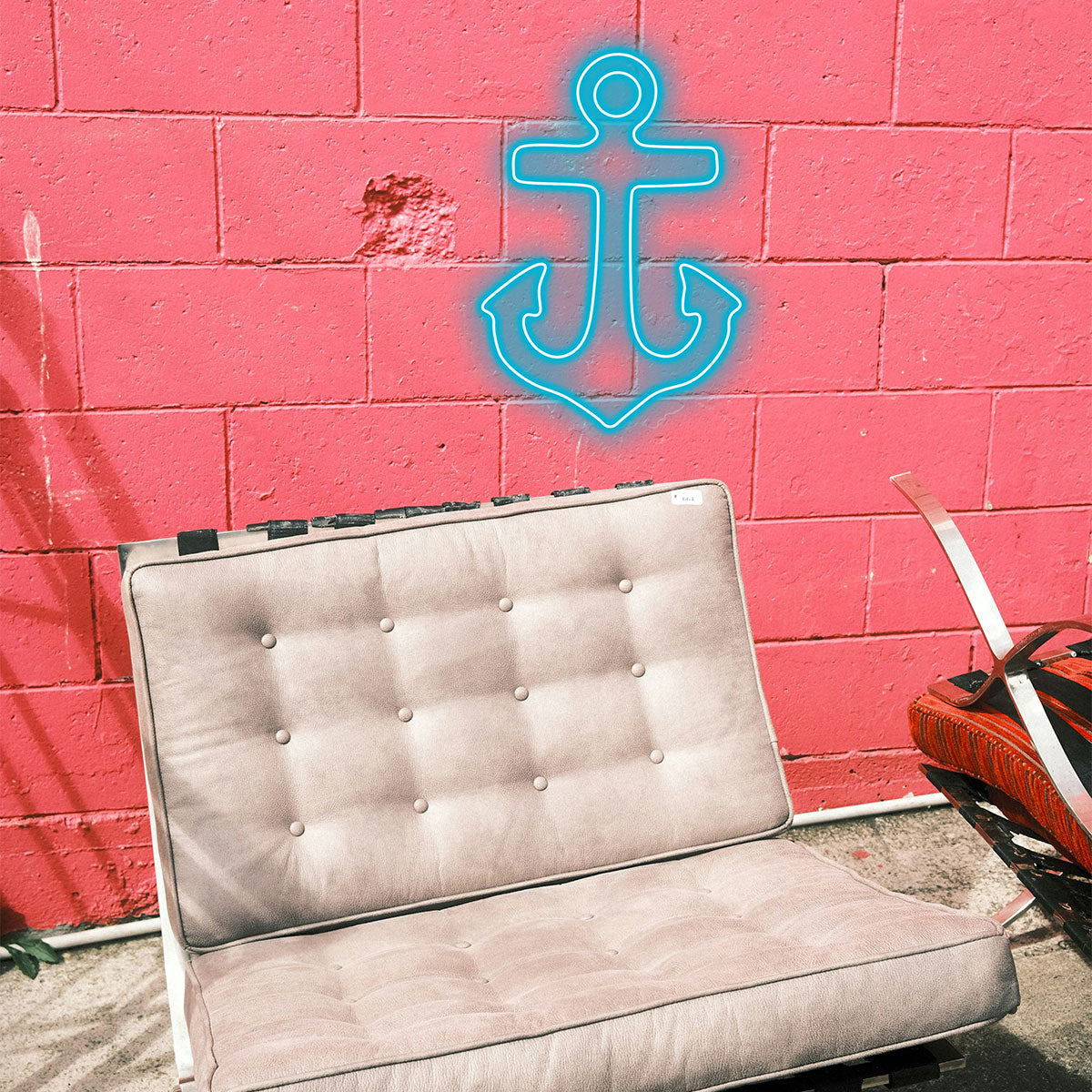 Anchor Neon Light Custom, Ocean Style LED Sign, Nautical Room Decor, Unique Gift for Friend, Soft Blue Home Decor