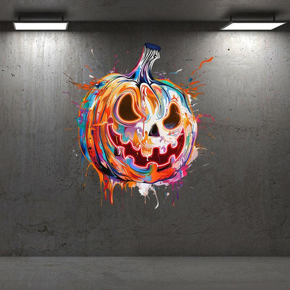 Colorful Pumpkin Face Neon LED Light – Fun Halloween Party Decor