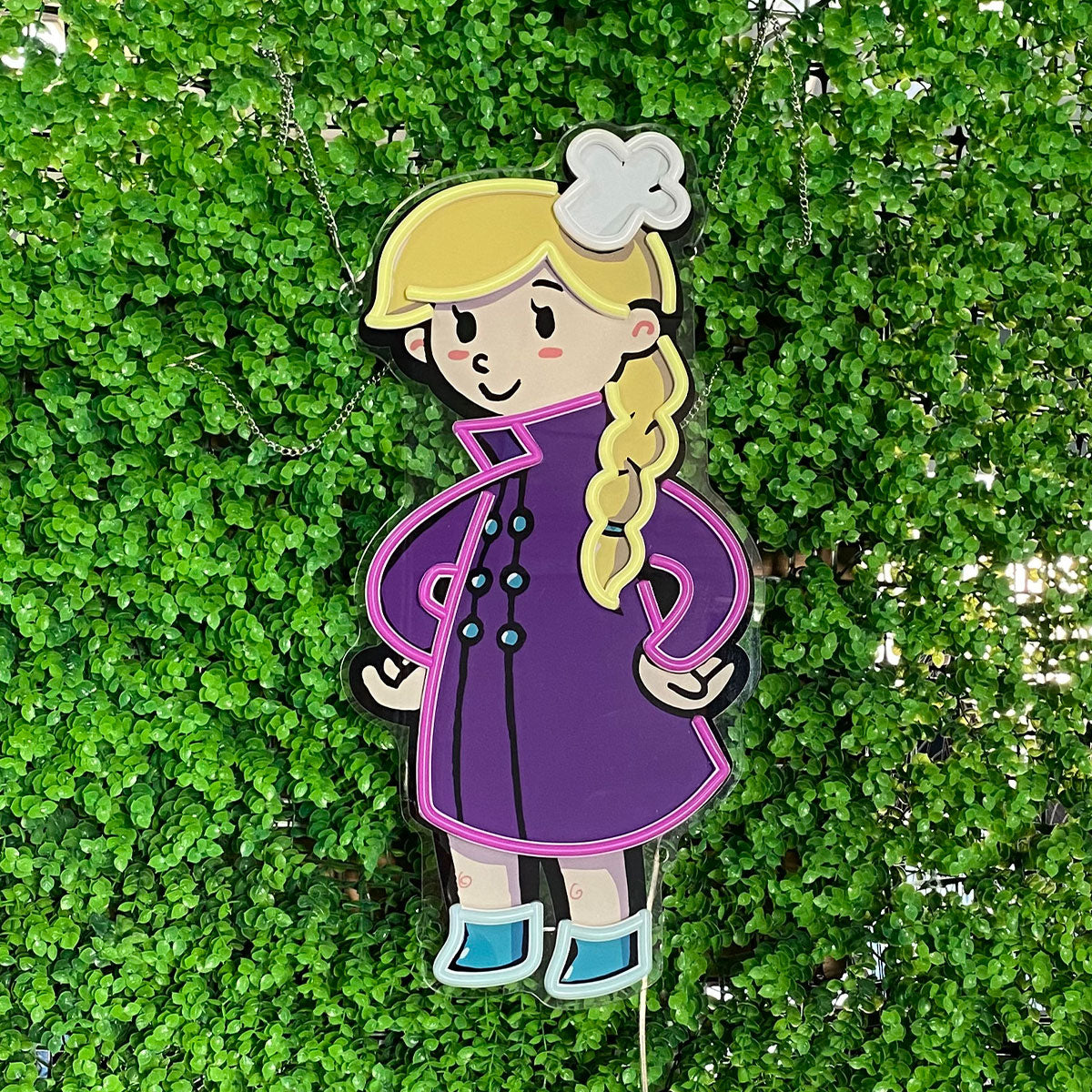 Cartoon Girl Neon Sign - Perfect for Bedroom Decor of Kids & Teen Girls, Great for Party Backdrops, Sweet Birthday Present