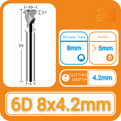 6/8/12mm Milling Cutter 6mm 10mm Shank Avaliable CNC Carving Bit Neon Sign Led Acrylic Slotting Knife