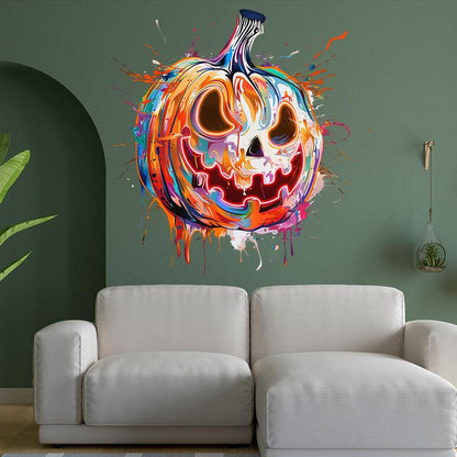 Colorful Pumpkin Face Neon LED Light – Fun Halloween Party Decor