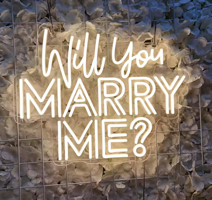 Will You Marry Me Neon Sign LED Light 70cm Wedding Mariage Decor with 12V Power Adapter Neon Signs Party Room Wall Decoration