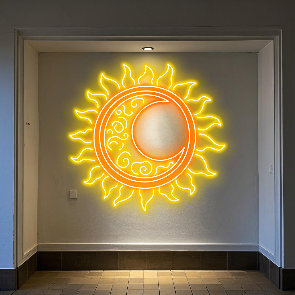 Artistic Sun Pattern Neon Sign, Custom Neon Art, Colorful Lights, Home Art Decor, Wall Art Decor, Bar Decor, Gifts For Kids