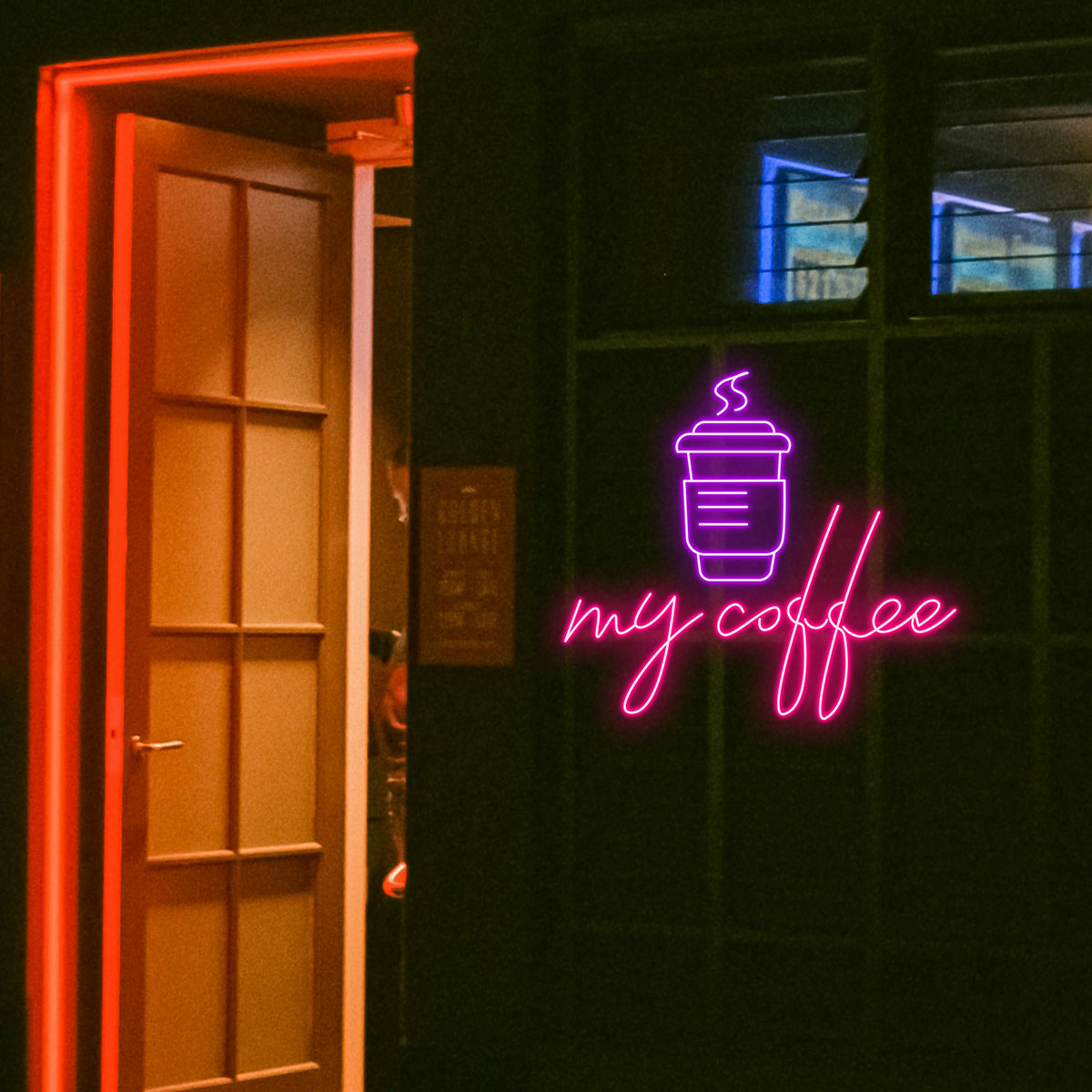 Purple Pink "my coffee" LED Neon Light Sign for Coffee Bar Wall Decor, Aesthetic Custom Gift for Coffee Lovers, Home Kitchen Art