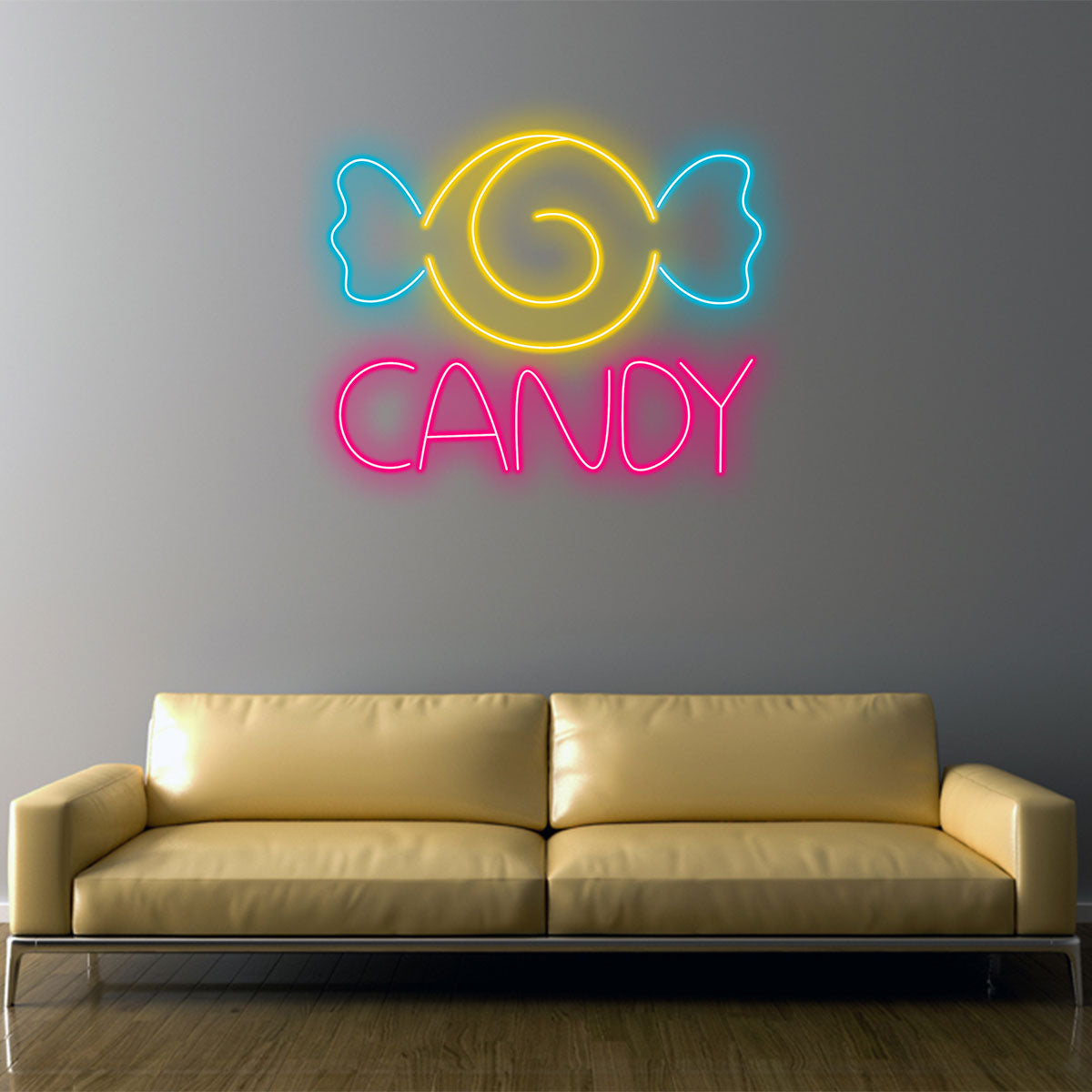 Candy Neon Sign for Wall Decor, LED Neon Light for Kids Room, Candy Shop,Party Backdrop,Cute Neon Wall Art for Girls Bedroom