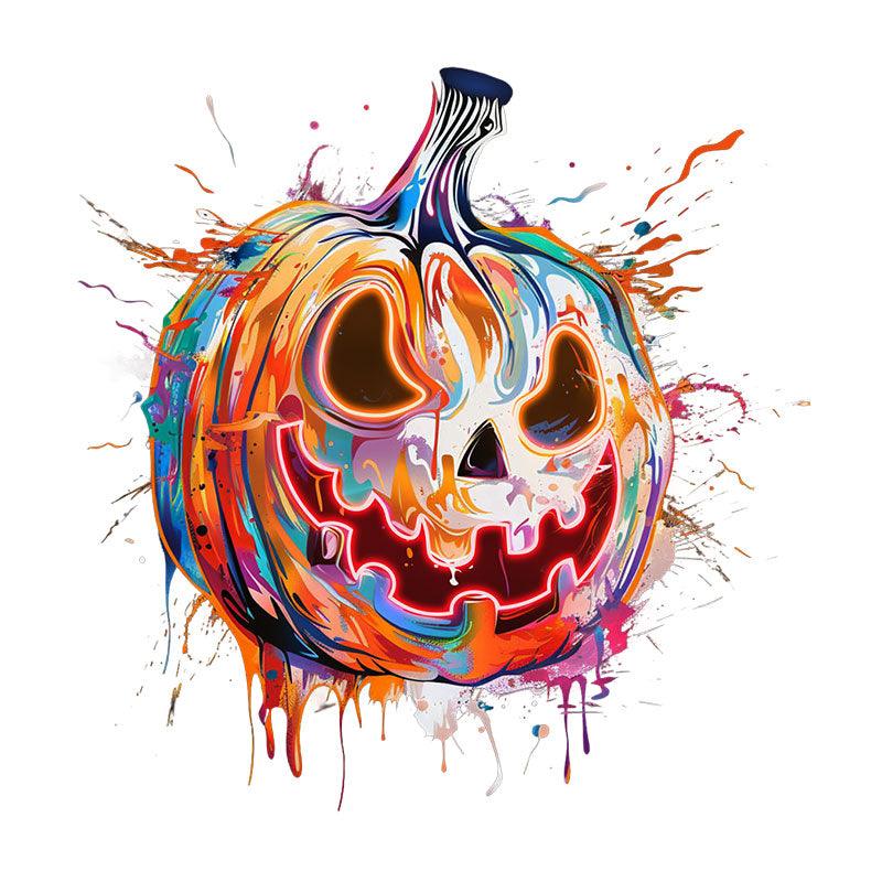 Colorful Pumpkin Face Neon LED Light – Fun Halloween Party Decor