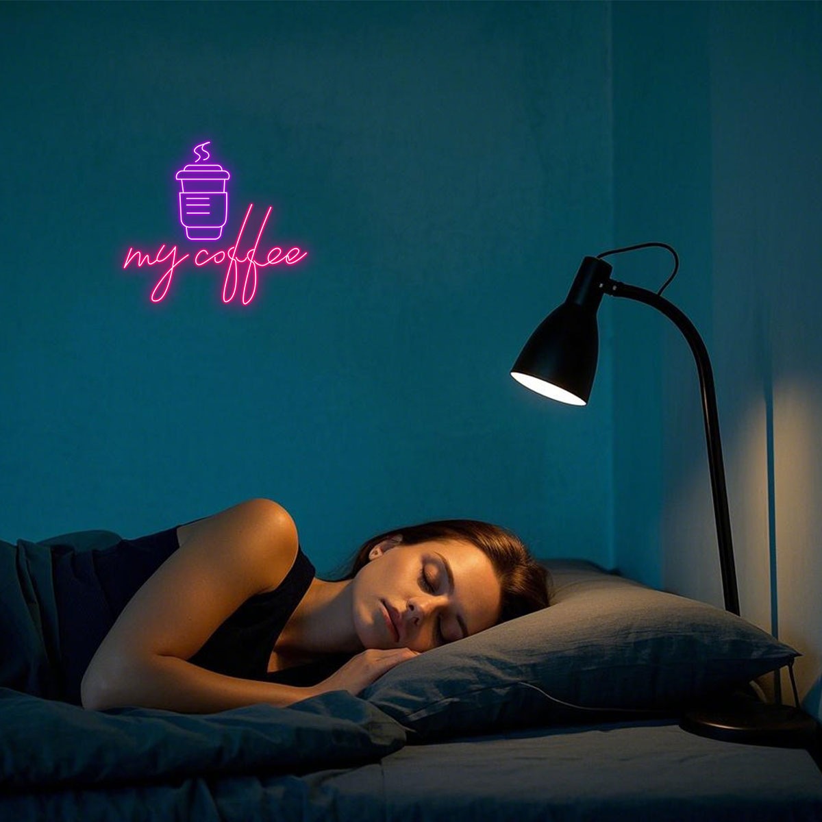 Purple Pink "my coffee" LED Neon Light Sign for Coffee Bar Wall Decor, Aesthetic Custom Gift for Coffee Lovers, Home Kitchen Art