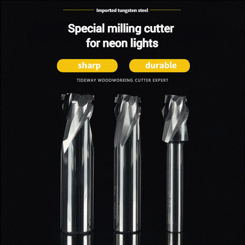 6/8/12mm Milling Cutter 6mm 10mm Shank Avaliable CNC Carving Bit Neon Sign Led Acrylic Slotting Knife