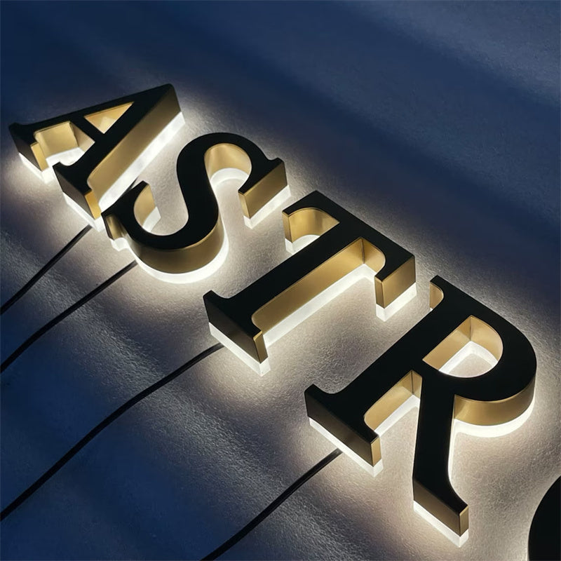 Custom Backlit Channel Letters - 3D LED Illuminated Signs for Business Storefront & Indoor Wall Decor