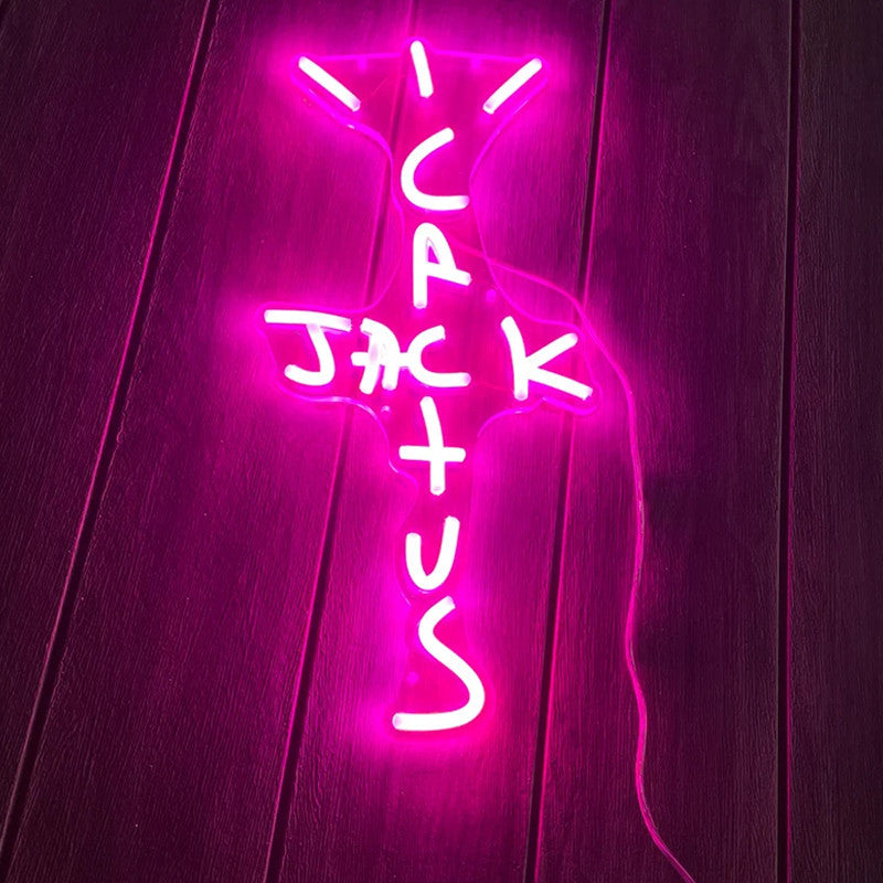 Cactus Jack Neon Sign - LED Wall Light for Hypebeast Room Decor, Rap Fan Gift, Gaming Setup, Street Style Vibe