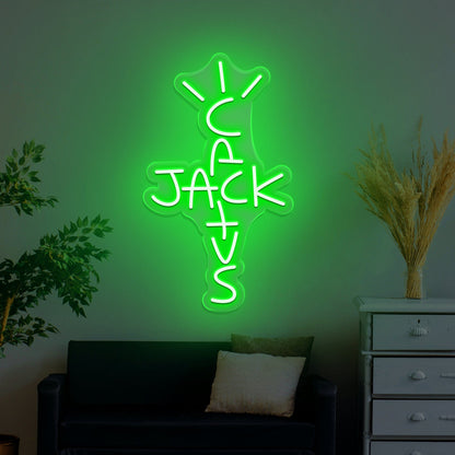 Cactus Jack LED Neon Sign Light – Custom Travis Scott Style Wall Decor for Bedroom, Bar, Game Room, Man Cave, Music Studio
