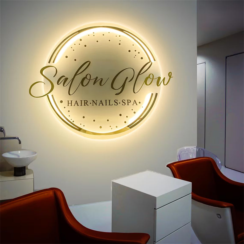 Custom LED Backlit Sign for Business Logo, Storefront Wall Decor, Personalized Lighted Sign for Shops, Cafes, Offices, Events