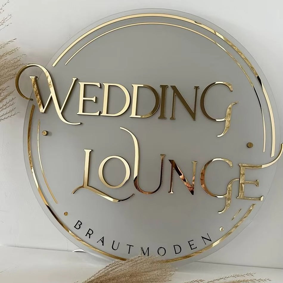 Custom Neon Logo Sign Personalized Mirror Sign Round Acrylic Sign Illuminated Company Signage Backlit LED Business