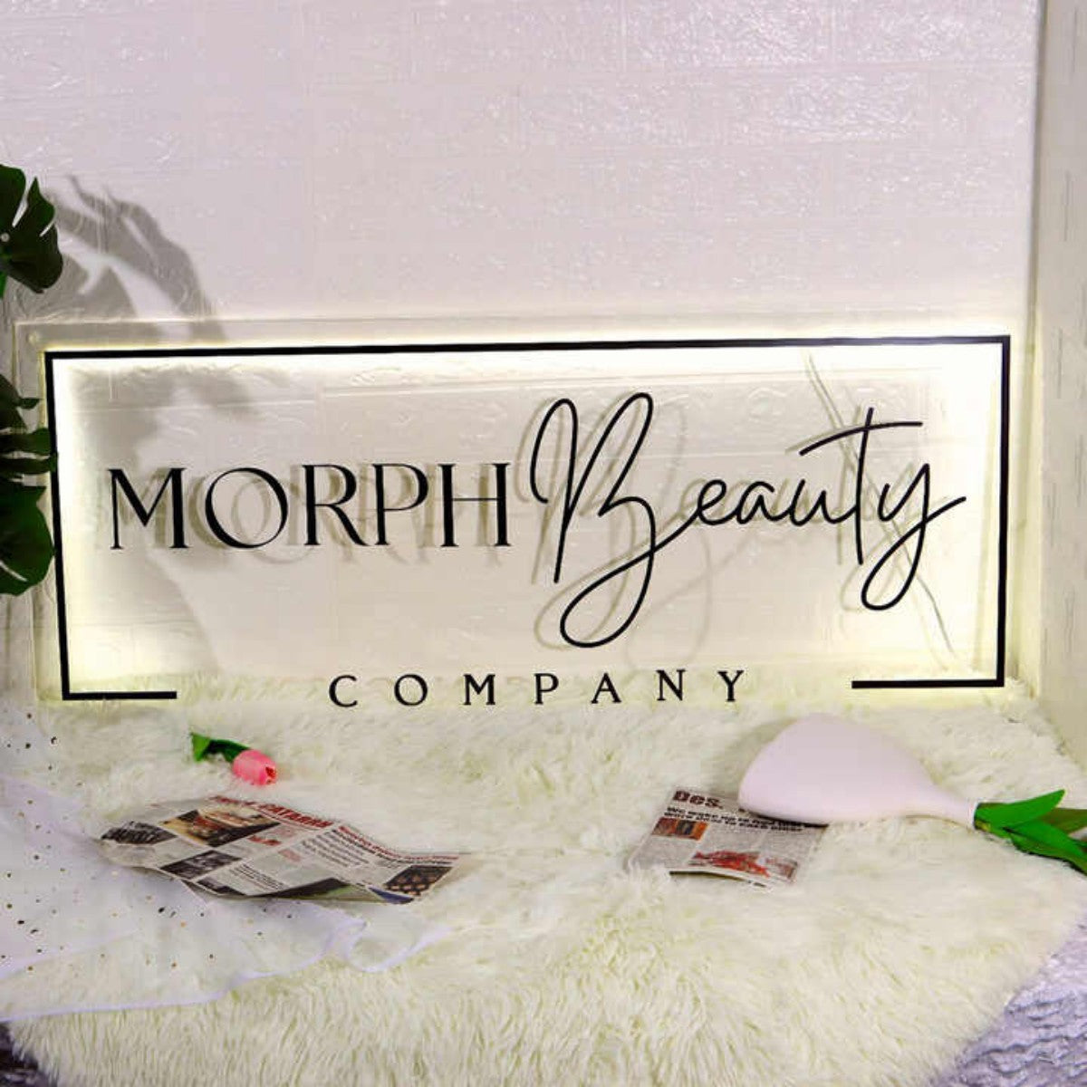 LED Backlit Name Sign – Personalized Acrylic Lighted Wall Sign for Home Decor, Wedding, Bar, Restaurant, Custom Logo Sign for Indoor Display and Branding