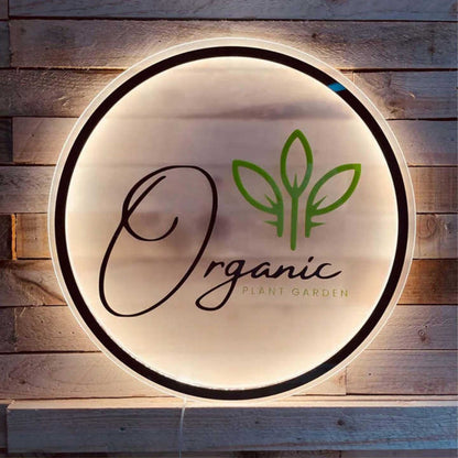 Custom Backlit Sign for Business Logo – LED Acrylic Light Up Wall Sign for Storefront, Office, Salon, Café, Indoor Decoration, Personalized Illuminated Signboard
