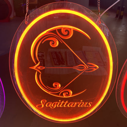 Sagittarius 3D Engraved Neon Sign – Zodiac LED Sign for Astrology Lovers, Unique Home Décor & Gift Idea