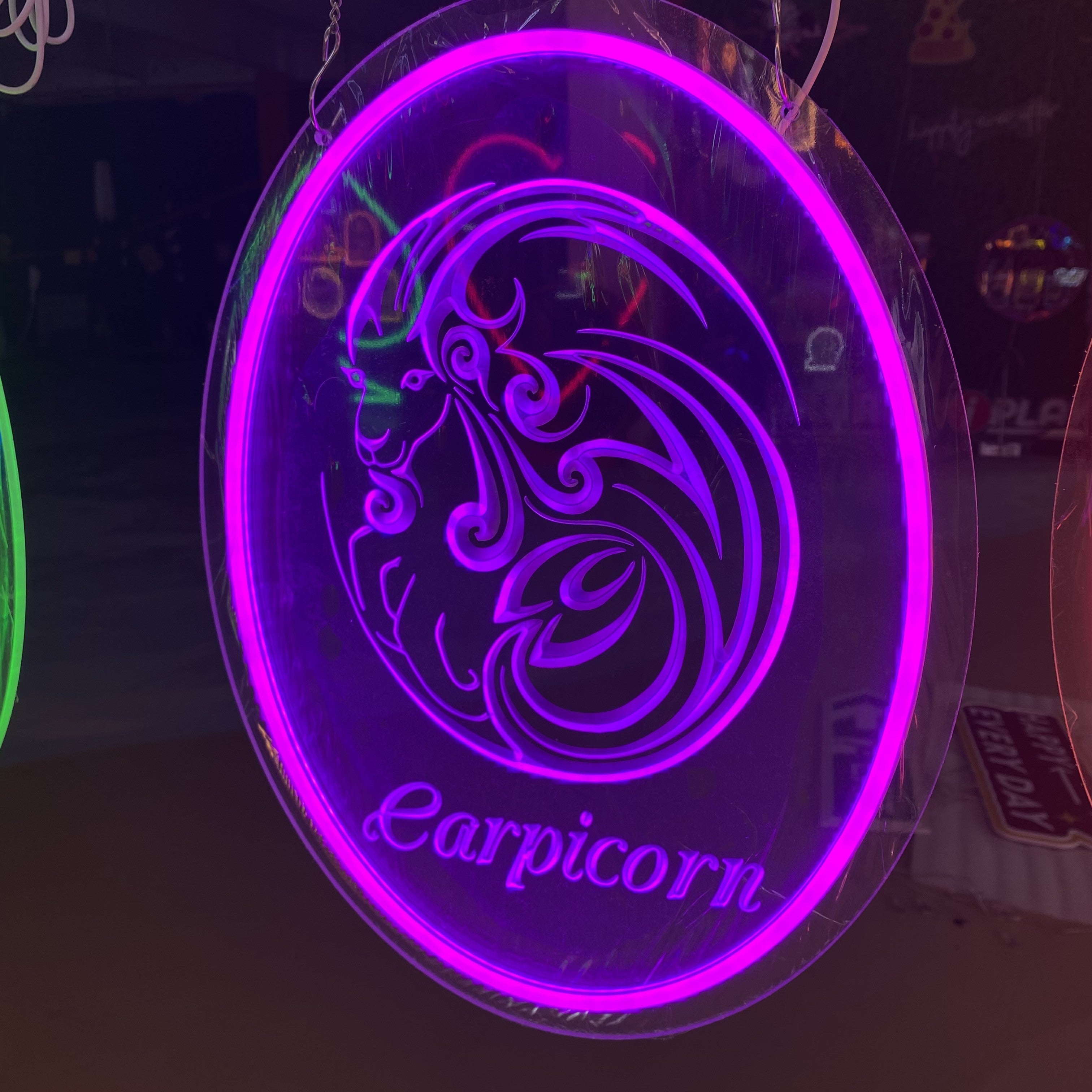 Capricorn 3D Engraved Neon Light – Zodiac LED Sign for Astrology Lovers, Unique Home Décor & Gift Idea
