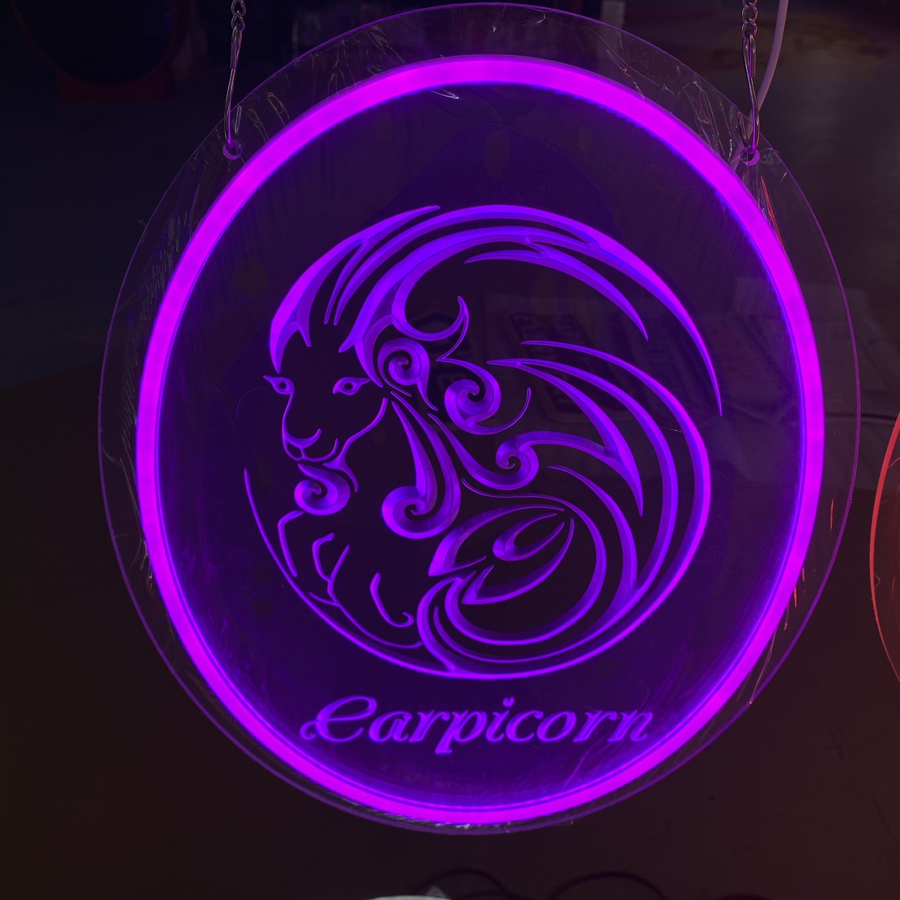 Capricorn 3D Engraved Neon Light – Zodiac LED Sign for Astrology Lovers, Unique Home Décor & Gift Idea